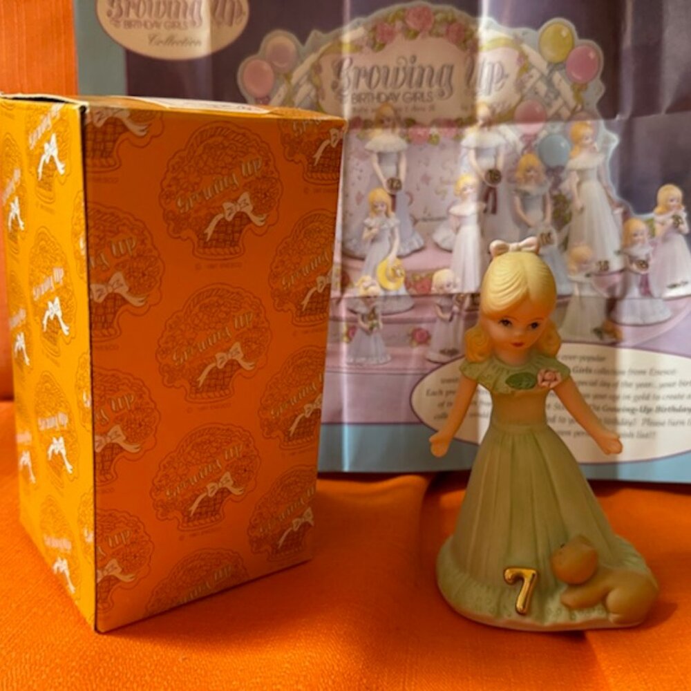 Enesco Blonde Growing Up Girls Porcelain Figurine #7